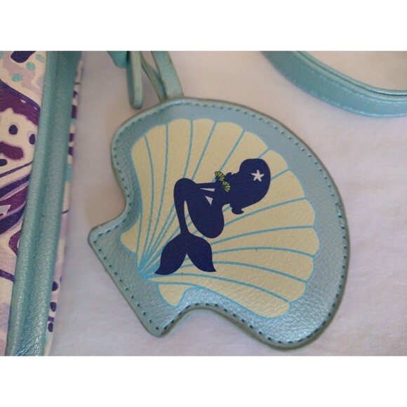 Luv BETSEY JOHNSON Mermaid Crossbody Bag w/charm small mini purse lavender blue - Picture 3 of 16